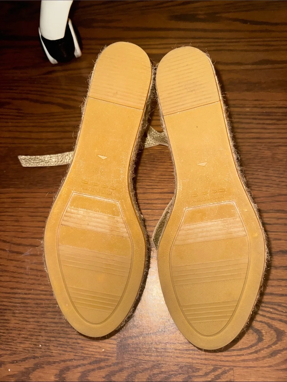 Crochet Ankle-Strap Espadrille Wedges in Beige